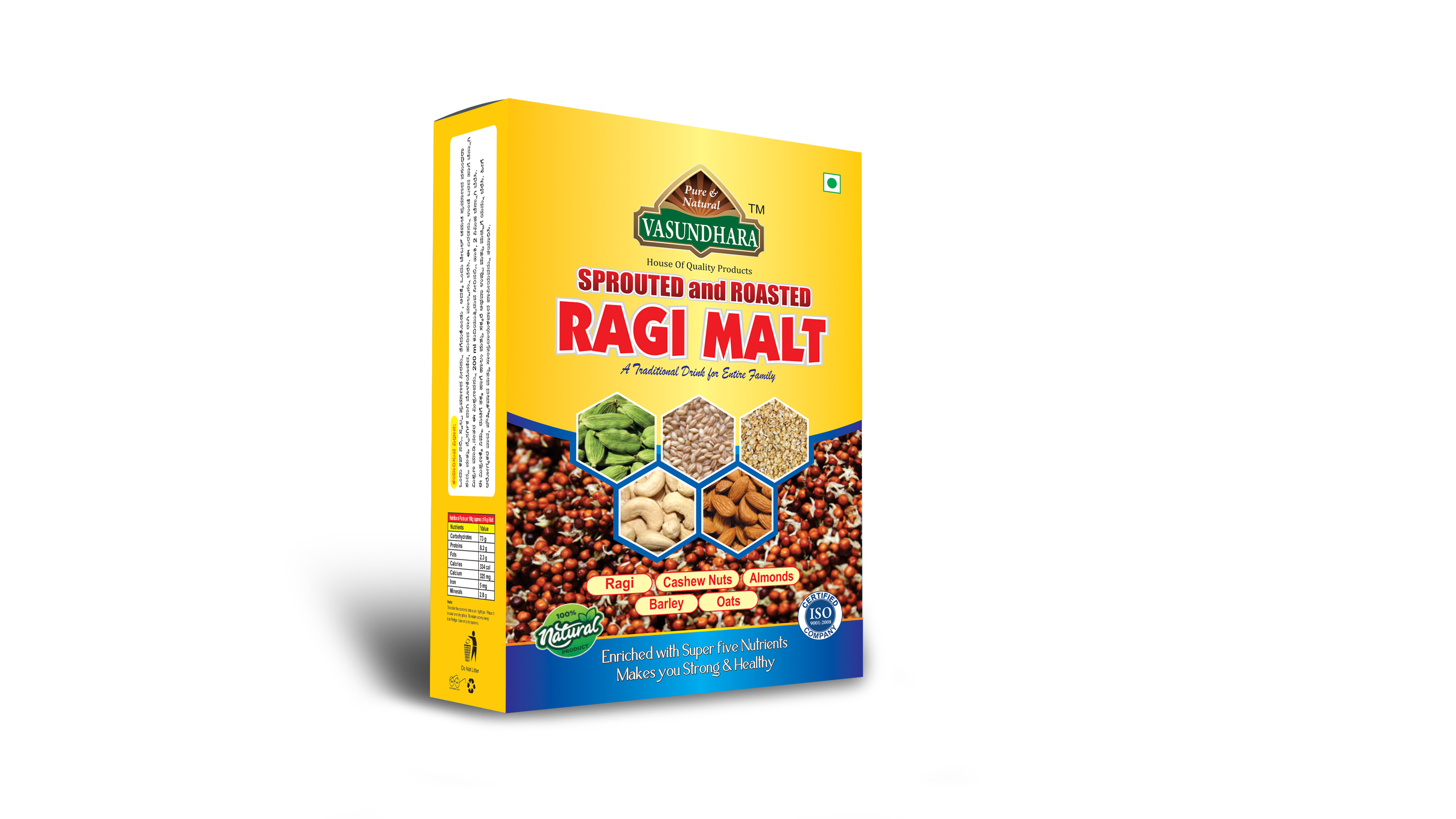 SPROUTED AND ROASTED RAGI MALT